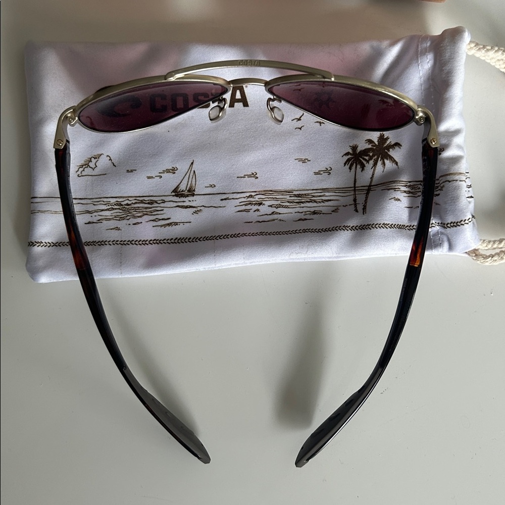 NEW Costa Del Mar Loreto Sunglasses with Brushed Gold Frame - Picture 9 of 11